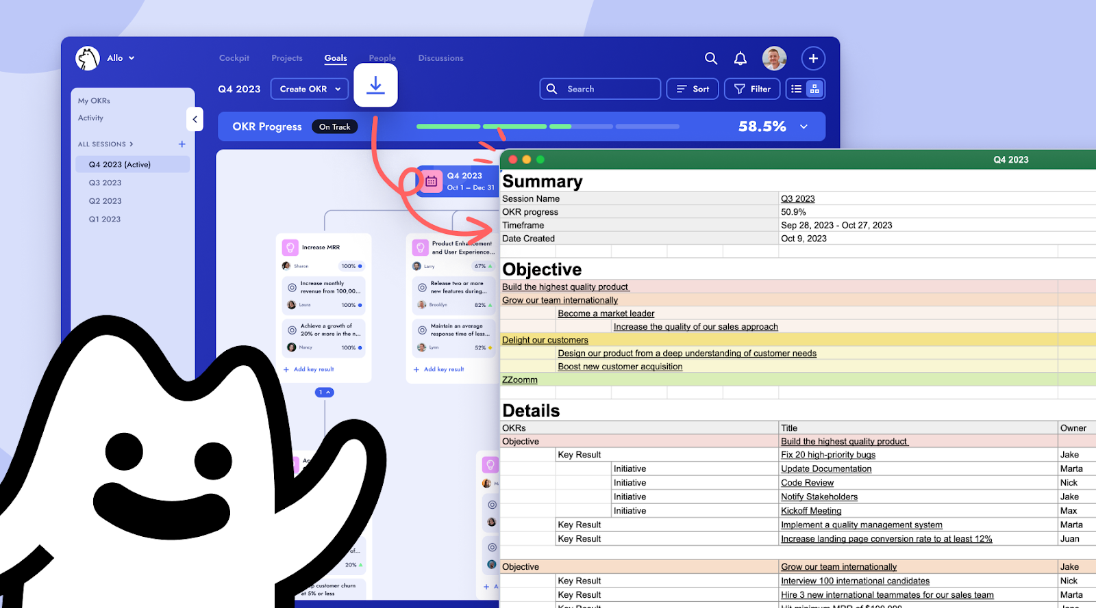 Upgrade your Q4 OKRs with new exporting and drag & drop features